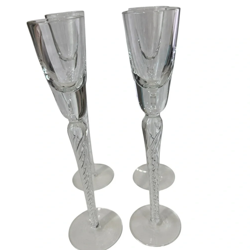 Stuart Crystal Iona Air Twist Stem Hand Blown Glass  Apertif Cordials England